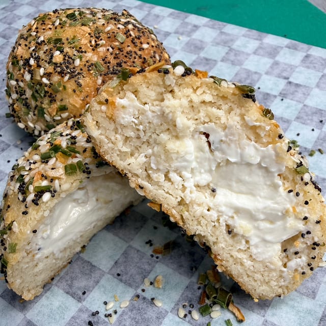 Cream Cheese Stuffed Everything Bagel Bites.