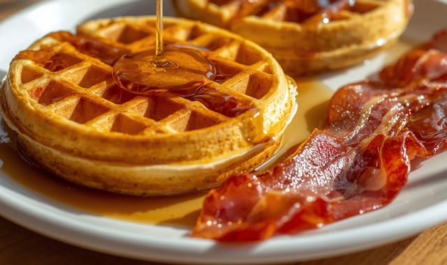 Waffle Breakfast (Has Dairy).